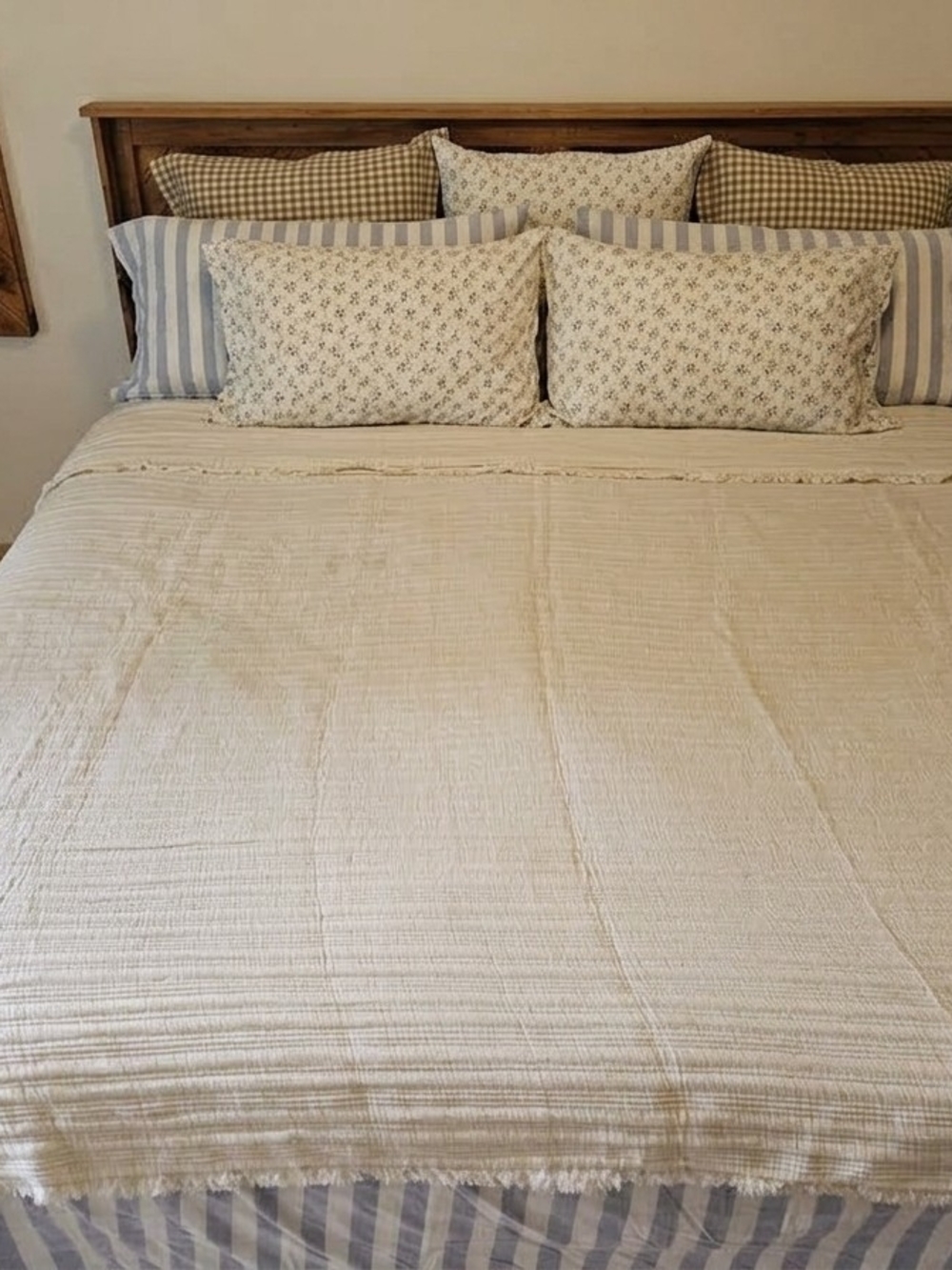 Cream Quilted Bedspread